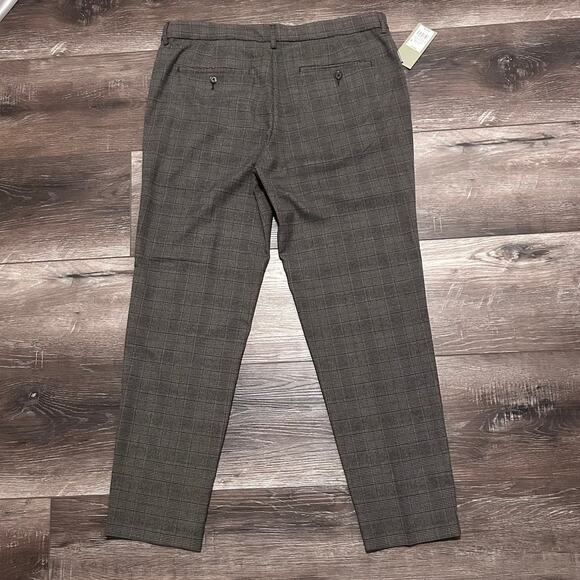 Goodfellow & Co Men's Brown Plaid Slim Fit Trouser Size 36 X 32, NWT - Picture 2 of 5